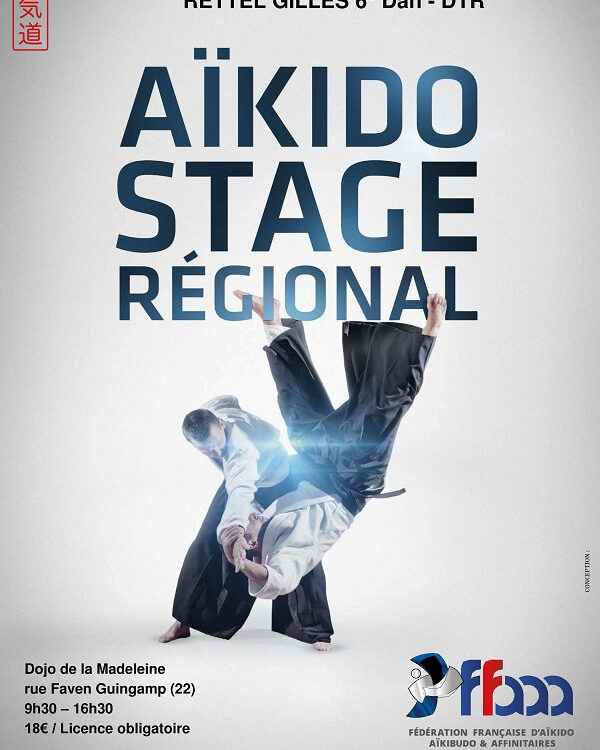 affiche du stage Aïkido de ligue du 30 septembre 2018 à Guingamp