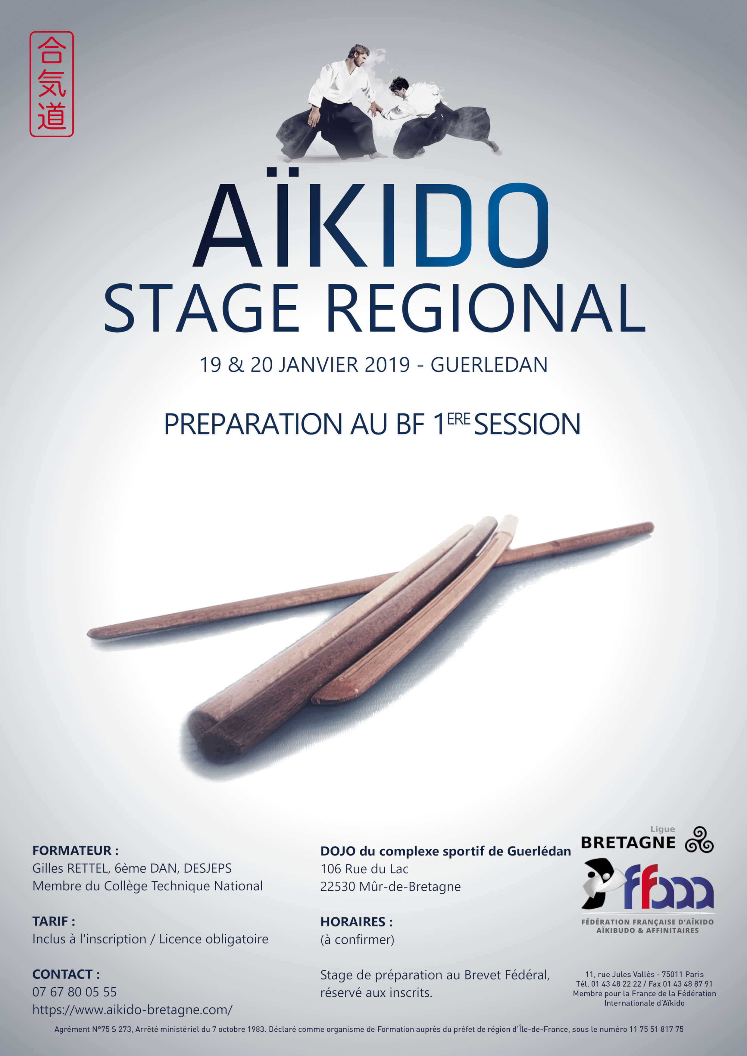 Affiche Stage preparation BF 19-20 janvier 2019 Guerledan