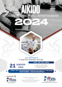 Stage Régional Aïkido Luc Mathevet 21 janvier 2024 @ Cercle Paul Bert | Quimperlé | Bretagne | France